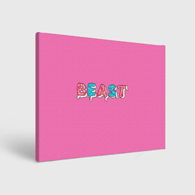 Холст прямоугольный с принтом Mr Beast Donut (Pink edition) в Курске, 100% ПВХ |  | arts | mr beast | mrbeast | youtube | арты | блогеры | мистер бист | прикольные надписи | ютуб | ютуберы