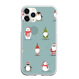 Чехол для iPhone 11 Pro матовый с принтом Новый Гoд в Курске, Силикон |  | Тематика изображения на принте: 2022 | гном | год | дед | зима | мишка | мороз | новый | пингвин | праздик | рождество | снеговик | узор