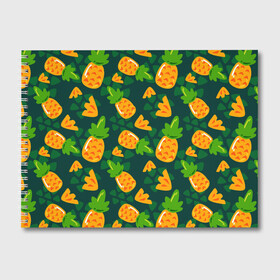 Альбом для рисования с принтом Ананасы Много ананасов в Курске, 100% бумага
 | матовая бумага, плотность 200 мг. | ананас | ананасовый | ананасы | сладость | фрукт
