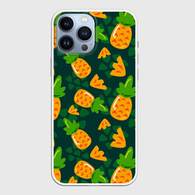 Чехол для iPhone 13 Pro Max с принтом Ананасы. Много ананасов в Курске,  |  | Тематика изображения на принте: ананас | ананасовый | ананасы | сладость | фрукт