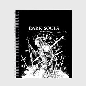 Тетрадь с принтом Dark Souls The Ashen One в Курске, 100% бумага | 48 листов, плотность листов — 60 г/м2, плотность картонной обложки — 250 г/м2. Листы скреплены сбоку удобной пружинной спиралью. Уголки страниц и обложки скругленные. Цвет линий — светло-серый
 | Тематика изображения на принте: dark souls | games | praise the sun | the ashen one | игры | компьютерные игры | негорящий | неопалимый | рыцарь | тёмные души