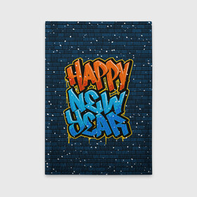 Обложка для автодокументов с принтом С Новым Годом граффити / Happy New Year graffiti в Курске, натуральная кожа |  размер 19,9*13 см; внутри 4 больших “конверта” для документов и один маленький отдел — туда идеально встанут права | Тематика изображения на принте: graffiti | wall | граффити | зима | новый год | рождество | снег | снежинка | стена