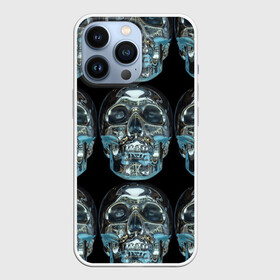 Чехол для iPhone 13 Pro с принтом Skulls pattern 2028 в Курске,  |  | fashion | future | pattern | skull | vanguard | авангард | будущее | мода | стекло | узор | череп