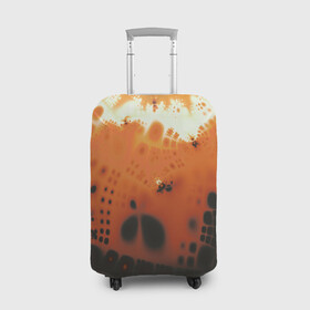 Чехол для чемодана 3D с принтом Коллекция Journey Оранжевый взрыв 126-3 2 в Курске, 86% полиэфир, 14% спандекс | двустороннее нанесение принта, прорези для ручек и колес | abstraction | black | bright | fractal | orange | абстракция | на витрину | оранжевый | фрактал | черный | яркий