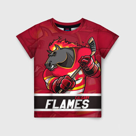 Детская футболка 3D с принтом Калгари Флэймз Calgary Flames в Курске, 100% гипоаллергенный полиэфир | прямой крой, круглый вырез горловины, длина до линии бедер, чуть спущенное плечо, ткань немного тянется | calgary | calgary flames | flames | hockey | nhl | usa | калгари | калгари флэймз | нхл | спорт | сша | флэймз | хоккей | шайба