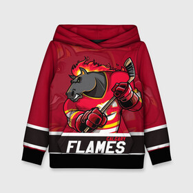 Детская толстовка 3D с принтом Калгари Флэймз Calgary Flames в Курске, 100% полиэстер | двухслойный капюшон со шнурком для регулировки, мягкие манжеты на рукавах и по низу толстовки, спереди карман-кенгуру с мягким внутренним слоем | calgary | calgary flames | flames | hockey | nhl | usa | калгари | калгари флэймз | нхл | спорт | сша | флэймз | хоккей | шайба