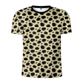 Мужская футболка 3D спортивная с принтом Шкура Леопарда (Leopard) в Курске, 100% полиэстер с улучшенными характеристиками | приталенный силуэт, круглая горловина, широкие плечи, сужается к линии бедра | jaguar | leopard | ocelot | predator | гепард | дикая кошка | животное | зверь | кот | леопард | леопардовые пятна | оцелот | хищная кошка | хищник | ягуар