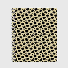 Тетрадь с принтом Шкура Леопарда (Leopard) в Курске, 100% бумага | 48 листов, плотность листов — 60 г/м2, плотность картонной обложки — 250 г/м2. Листы скреплены сбоку удобной пружинной спиралью. Уголки страниц и обложки скругленные. Цвет линий — светло-серый
 | Тематика изображения на принте: jaguar | leopard | ocelot | predator | гепард | дикая кошка | животное | зверь | кот | леопард | леопардовые пятна | оцелот | хищная кошка | хищник | ягуар