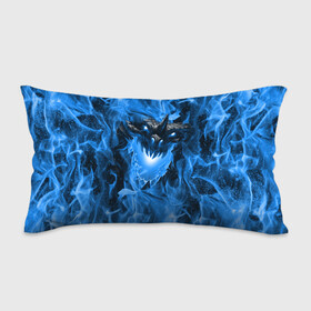 Подушка 3D антистресс с принтом Дракон в синем пламени Dragon in blue flame в Курске, наволочка — 100% полиэстер, наполнитель — вспененный полистирол | состоит из подушки и наволочки на молнии | Тематика изображения на принте: dragon | дракон | миф | монстр | огонь | пламя | фэнтези
