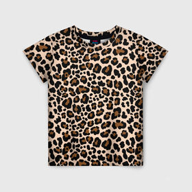 Детская футболка 3D с принтом Леопардовые Пятна в Курске, 100% гипоаллергенный полиэфир | прямой крой, круглый вырез горловины, длина до линии бедер, чуть спущенное плечо, ткань немного тянется | jaguar | leopard | ocelot | predator | гепард | дикая кошка | животное | зверь | кот | леопард | леопардовые пятна | оцелот | хищная кошка | хищник | ягуар