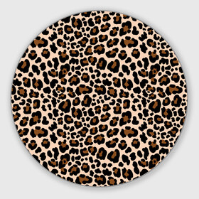 Круглый коврик для мышки с принтом Леопардовые Пятна в Курске, резина и полиэстер | круглая форма, изображение наносится на всю лицевую часть | Тематика изображения на принте: jaguar | leopard | ocelot | predator | гепард | дикая кошка | животное | зверь | кот | леопард | леопардовые пятна | оцелот | хищная кошка | хищник | ягуар