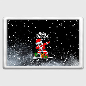 Магнит 45*70 с принтом Santa Dabbing с подарками. в Курске, Пластик | Размер: 78*52 мм; Размер печати: 70*45 | 2022 | dabbing | happy new year | merry christmas | santa dabbing | год тигра | зима близко | нг | новогодний | новый год | новый год 2022 | рождество | символ 2022 года | снег | снежинки