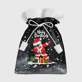 Подарочный 3D мешок с принтом Santa Dabbing с подарками. в Курске, 100% полиэстер | Размер: 29*39 см | Тематика изображения на принте: 2022 | dabbing | happy new year | merry christmas | santa dabbing | год тигра | зима близко | нг | новогодний | новый год | новый год 2022 | рождество | символ 2022 года | снег | снежинки