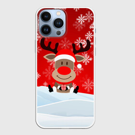 Чехол для iPhone 13 Pro Max с принтом Новогодний Олень сидит в снегу. в Курске,  |  | 2022 | happy new year | merry christmas | год тигра | зима близко | нг | новогодний | новогодний олень | новогодний тигр | новый год | новый год 2022 | олень | олень с подарком | рождество | символ 2022 года | снег | снежинки