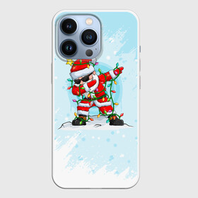 Чехол для iPhone 13 Pro с принтом Santa Dabbing в гирлянде. в Курске,  |  | Тематика изображения на принте: 2022 | dabbing | happy new year | merry christmas | santa dabbing | год тигра | зима близко | нг | новогодний | новогодний тигр | новый год | новый год 2022 | рождество | символ 2022 года | снег | снежинки