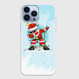 Чехол для iPhone 13 Pro Max с принтом Santa Dabbing в гирлянде. в Курске,  |  | Тематика изображения на принте: 2022 | dabbing | happy new year | merry christmas | santa dabbing | год тигра | зима близко | нг | новогодний | новогодний тигр | новый год | новый год 2022 | рождество | символ 2022 года | снег | снежинки