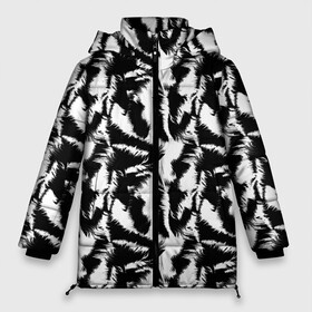Женская зимняя куртка Oversize с принтом Шкура Белого Тигра в Курске, верх — 100% полиэстер; подкладка — 100% полиэстер; утеплитель — 100% полиэстер | длина ниже бедра, силуэт Оверсайз. Есть воротник-стойка, отстегивающийся капюшон и ветрозащитная планка. 

Боковые карманы с листочкой на кнопках и внутренний карман на молнии | Тематика изображения на принте: animal | beast | cat | predator | tiger | амурский тигр | белый тигр | год тигра | животное | зверь | кот | полосатая кошка | саблезубый тигр | тигр | хищник | царь джунглей | черно белое | шерхан