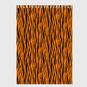 Скетчбук с принтом Тигровые Полосы в Курске, 100% бумага
 | 48 листов, плотность листов — 100 г/м2, плотность картонной обложки — 250 г/м2. Листы скреплены сверху удобной пружинной спиралью | animal | beast | cat | predator | tiger | амурский тигр | белый тигр | год тигра | животное | зверь | кот | полосатая кошка | саблезубый тигр | тигр | хищник | царь джунглей | шерхан