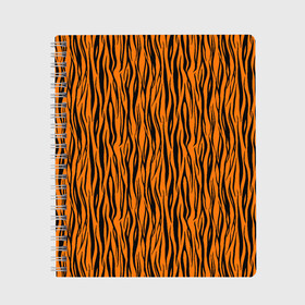 Тетрадь с принтом Тигровые Полосы в Курске, 100% бумага | 48 листов, плотность листов — 60 г/м2, плотность картонной обложки — 250 г/м2. Листы скреплены сбоку удобной пружинной спиралью. Уголки страниц и обложки скругленные. Цвет линий — светло-серый
 | animal | beast | cat | predator | tiger | амурский тигр | белый тигр | год тигра | животное | зверь | кот | полосатая кошка | саблезубый тигр | тигр | хищник | царь джунглей | шерхан
