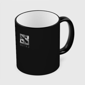 Кружка с принтом DOTA2 Metal Logo ДОТА2 Металлический Логотип в Курске, керамика | ёмкость 330 мл | arena | battle | cybersport | dota | game | дота | игра | киберспорт | лига | металл | эффект