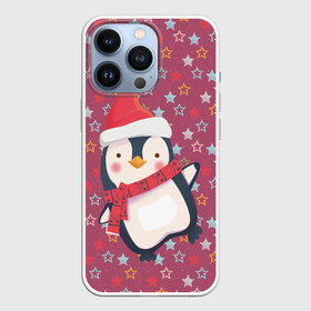Чехол для iPhone 13 Pro с принтом Пингвин в звездах в Курске,  |  | звезды | новый год | паттерн | пингвин | праздник