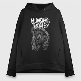 Женское худи Oversize хлопок с принтом Municipal Waste - urban nightmare в Курске, френч-терри — 70% хлопок, 30% полиэстер. Мягкий теплый начес внутри —100% хлопок | боковые карманы, эластичные манжеты и нижняя кромка, капюшон на магнитной кнопке | Тематика изображения на принте: crossover thrash | death | group | hype | mask | municipal waste | music | nightmare | richmond | scythe | usa | вирджиния | группа | коммунальные отходы | коса | кроссовертрэш | музыка | ночь | противогаз | сша | ха