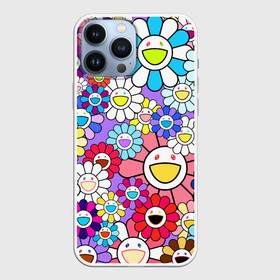 Чехол для iPhone 13 Pro Max с принтом Цветы Takashi Murakami в Курске,  |  | flowers | pop art | superflat | takashi murakami | арт | глаза | дизайн | исскуство | разноцветные цветы | супефлэт | такаси мураками | такаши мураками | художник | цветы