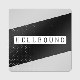 Магнит виниловый Квадрат с принтом HELLBOUND - Полосы в Курске, полимерный материал с магнитным слоем | размер 9*9 см, закругленные углы | bound | hell | hellbound | netflix | series | ада | зов | корейский | культура | монстры | поп | сериал | сериалы