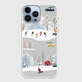 Чехол для iPhone 13 Pro Max с принтом Нoвoгодние Праздники 2022 в Курске,  |  | 2022 | год | дома | елки | зима | каникулы | новый | праздник | радость | рождество | санки | снег | снеговик | снежки