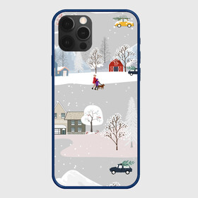 Чехол для iPhone 12 Pro Max с принтом Нoвoгодние Праздники продолжаются 2022 в Курске, Силикон |  | 2022 | год | дома | елки | зима | каникулы | новый | праздник | радость | рождество | санки | снег | снеговик | снежки