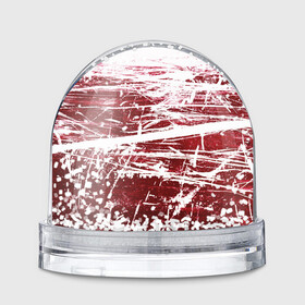 Игрушка Снежный шар с принтом CRAZY RED в Курске, Пластик | Изображение внутри шара печатается на глянцевой фотобумаге с двух сторон | абстракция | красно белый | красный | пестрый | царапины