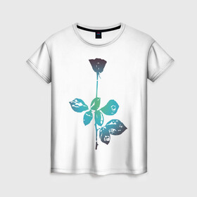 Женская футболка 3D с принтом ROSE OF PERCEPTION в Курске, 100% полиэфир ( синтетическое хлопкоподобное полотно) | прямой крой, круглый вырез горловины, длина до линии бедер | emotion | enjoy the silence | rose | violator | роза | эмоции