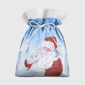 Подарочный 3D мешок с принтом Дедушка мороз в Курске, 100% полиэстер | Размер: 29*39 см | new year | арт | графика | дед мороз | зима | новый год | рождество | санта