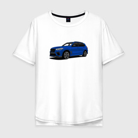 Мужская футболка хлопок Oversize с принтом BMW X5 M art в Курске, 100% хлопок | свободный крой, круглый ворот, “спинка” длиннее передней части | bmw | bmwm | bmwmotorsport | bmwx5m | x5m