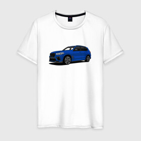 Мужская футболка хлопок с принтом BMW X5 M art в Курске, 100% хлопок | прямой крой, круглый вырез горловины, длина до линии бедер, слегка спущенное плечо. | bmw | bmwm | bmwmotorsport | bmwx5m | x5m