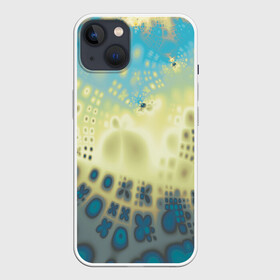 Чехол для iPhone 13 с принтом Коллекция Journey Бриз 126-2 в Курске,  |  | abstraction | blue | color | fractal | yellow | абстракция | желтый | на витрину | фрактал | цветной