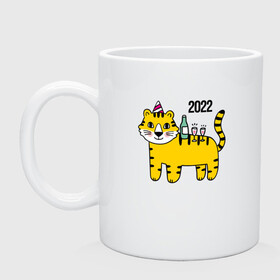 Кружка керамическая с принтом Тигр - новогодний стол в Курске, керамика | объем — 330 мл, диаметр — 80 мм. Принт наносится на бока кружки, можно сделать два разных изображения | 2022 | год тигра | новый год | новый год 2022 | символ года | тигр | тигренок | тигрица | тигры