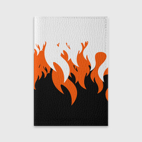 Обложка для паспорта матовая кожа с принтом Оранжевый Огонь в Курске, натуральная матовая кожа | размер 19,3 х 13,7 см; прозрачные пластиковые крепления | Тематика изображения на принте: минимализм | огонь | оранжевый огонь | пламя | рисунок