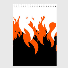 Скетчбук с принтом Оранжевый Огонь в Курске, 100% бумага
 | 48 листов, плотность листов — 100 г/м2, плотность картонной обложки — 250 г/м2. Листы скреплены сверху удобной пружинной спиралью | минимализм | огонь | оранжевый огонь | пламя | рисунок