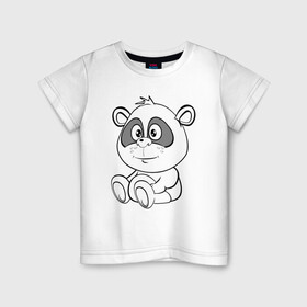 Детская футболка хлопок с принтом Пандочка в подгузниках в Курске, 100% хлопок | круглый вырез горловины, полуприлегающий силуэт, длина до линии бедер | веселье | детские | для девушек | для детей | китай | медведь | медвежонок | мультики | панда | пандочка | сказка | сказочные | удивление