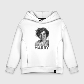 Детское худи Oversize хлопок с принтом Harry  Styles в Курске, френч-терри — 70% хлопок, 30% полиэстер. Мягкий теплый начес внутри —100% хлопок | боковые карманы, эластичные манжеты и нижняя кромка, капюшон на магнитной кнопке | Тематика изображения на принте: harry edward styles | британец | бритпопо | гарри стайлс | дирекшин | дирекшины