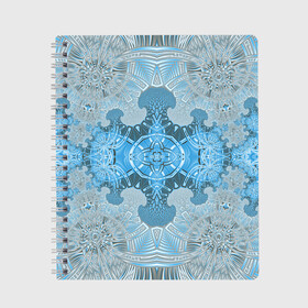 Тетрадь с принтом Коллекция Фрактальная мозаика Голубой 292-6-n в Курске, 100% бумага | 48 листов, плотность листов — 60 г/м2, плотность картонной обложки — 250 г/м2. Листы скреплены сбоку удобной пружинной спиралью. Уголки страниц и обложки скругленные. Цвет линий — светло-серый
 | blue | fractal | light | pattern | symmetrical | на витрину | светлый | симметричный | узор | фрактал