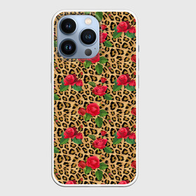 Чехол для iPhone 13 Pro с принтом Шкура Леопарда в Цветах в Курске,  |  | jaguar | leopard | ocelot | predator | гепард | дикая кошка | животное | зверь | кот | красота | леопард | леопардовые пятна | оцелот | розы | хищная кошка | хищник | цветник | цветы | ягуар