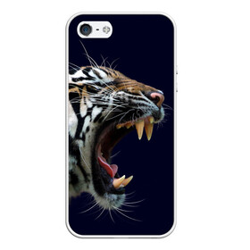 Чехол для iPhone 5/5S матовый с принтом Оскал тигра | Большая кошка в Курске, Силикон | Область печати: задняя сторона чехла, без боковых панелей | Тематика изображения на принте: 2022 | big teeth | fangs | grin | tiger | tigr | tigris | большая кошка | большие зубы | клыки | новый год | оскалиться | острые клыки | полосатая кошка | скалить | скалить зубы | тигр