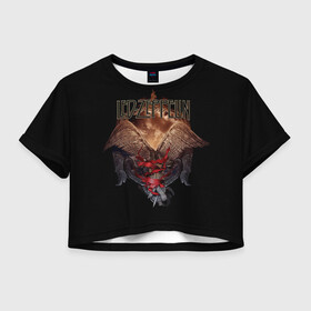 Женская футболка Crop-top 3D с принтом Led Zeppelin Wings в Курске, 100% полиэстер | круглая горловина, длина футболки до линии талии, рукава с отворотами | alternative | led zeppelin | metall | music | rock | альтернатива | лед зеппелин | лэд зепелин | металл | музыка | рок