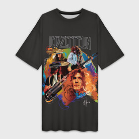 Платье-футболка 3D с принтом Led Zeppelin Арт в Курске,  |  | alternative | led zeppelin | metall | music | rock | альтернатива | лед зеппелин | лэд зепелин | металл | музыка | рок