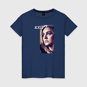 Женская футболка хлопок с принтом Певица Адель в Курске, 100% хлопок | прямой крой, круглый вырез горловины, длина до линии бедер, слегка спущенное плечо | имя | лицо | надпись | пецица | портрет