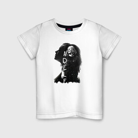 Детская футболка хлопок с принтом профиль Adele в Курске, 100% хлопок | круглый вырез горловины, полуприлегающий силуэт, длина до линии бедер | Тематика изображения на принте: девушка | имя | надпись | певица | профиль