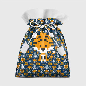 Подарочный 3D мешок с принтом Вязаный тигренок в Курске, 100% полиэстер | Размер: 29*39 см | Тематика изображения на принте: 2022 | вязанка | паттерн | символ года | тигр | тигренок | хищник
