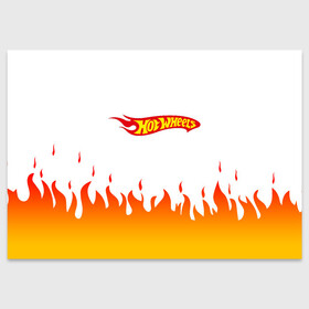 Поздравительная открытка с принтом Hot Wheels | Logo | Fire в Курске, 100% бумага | плотность бумаги 280 г/м2, матовая, на обратной стороне линовка и место для марки
 | Тематика изображения на принте: auto | bone shaker | fire | hot wheels | logo | mattel | rd02 | twin mill | авто | автомобиль | ам | горячие колёса | лого | логотип | огненная | огонь | хот велс | эмблема
